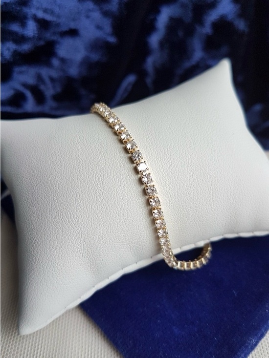 Swarovski Jewelry - Swarovski Elements 18Gold Plated Delicate Tennis Bracelet NEW